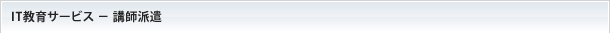 IT教育サービス、講師派遣